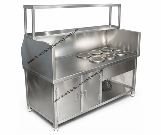 Commercial Gas Range with Griddle and Open Burner